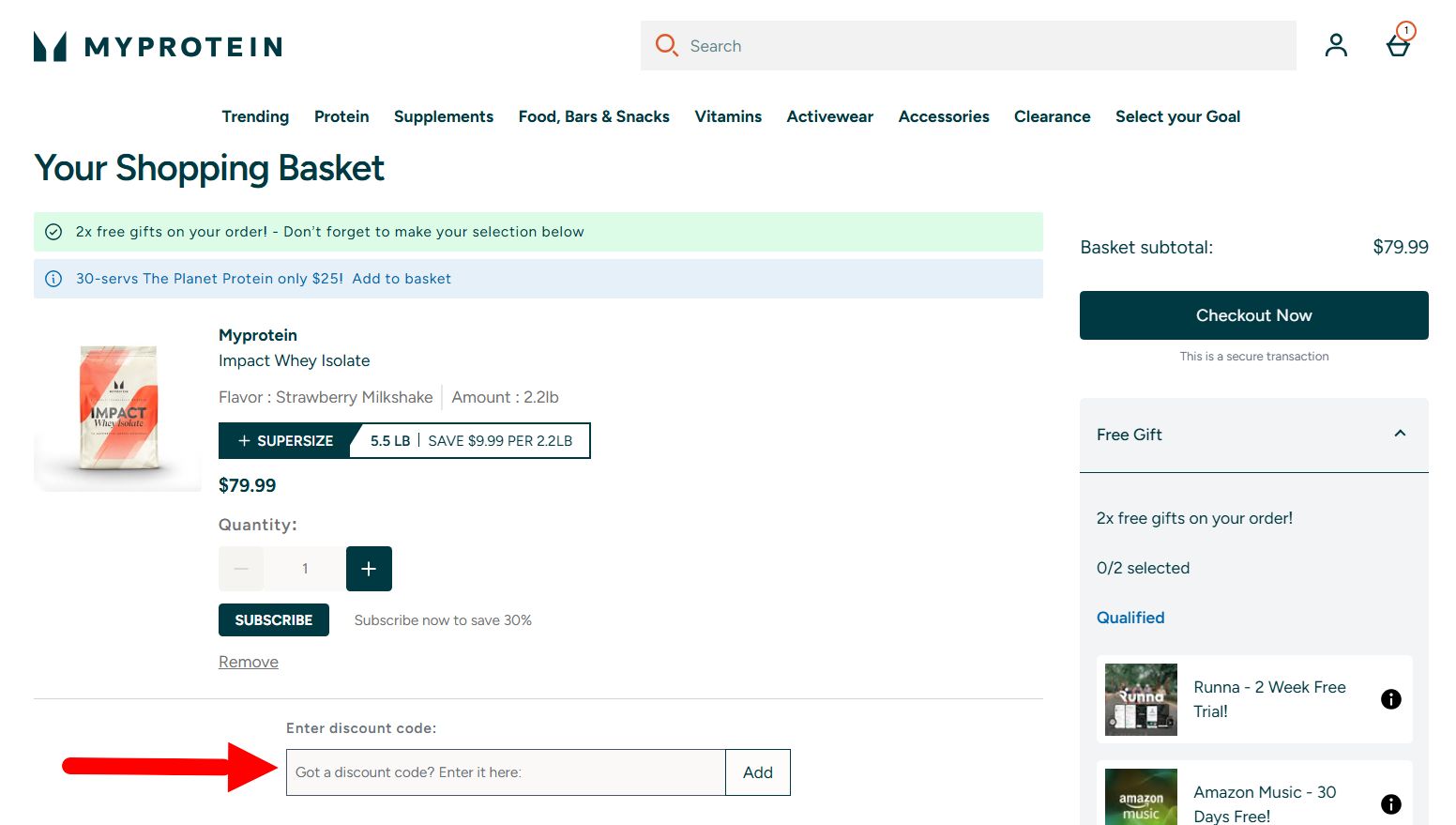 “Myprotein promo code”